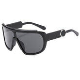 (6 PACK) Wholesale Sunglasses New Arrival Cycling Sport One Piece Outdoor Cycling Windproof Sport 2024 - BulkSunglassesWholesale.com - Shiny Black Frame Black Lens