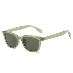 (6 PACK) Wholesale Sunglasses New Arrival Unisex 2025 - BulkSunglassesWholesale.com - Clear Green Frame Black Lens