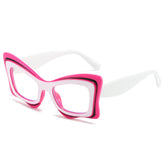 (6 PACK) Wholesale Sunglasses Antiblue Light Oversized Cat Eye New Arrival Unique Butterfly Trendy Street 2024 - BulkSunglassesWholesale.com - Pink Purple Frame