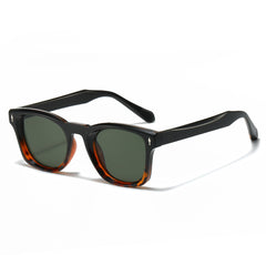 (6 PACK) Wholesale Sunglasses New Arrival Square Unique Fashion Unisex 2025 - BulkSunglassesWholesale.com - Black Leopard Print Frame Green Lens