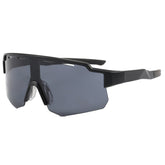 (12 PACK) Wholesale Sports Sunglasses Outdoor Sport Cycling New Arrival Oversized One Piece 2024 - BulkSunglassesWholesale.com - Black Frame Black Lens