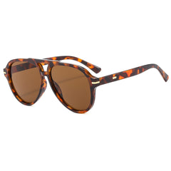 (6 PACK) Wholesale Sunglasses New Arrival Aviator Vintage Aviator Fashion 2024 - BulkSunglassesWholesale.com - Leopard Print Frame Tea Lens