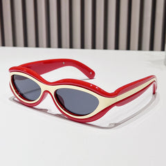 (6 PACK) Wholesale Sunglasses Unique Vintage Unisex Outdoor 2024 - BulkSunglassesWholesale.com - Red Frame Black Lens