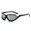 (6 PACK) Wholesale Sunglasses New Arrival Cat Eye Unique Mirrored Hip Hop Sport Fashion 2024 - BulkSunglassesWholesale.com - Black Frame Mirrored Lens