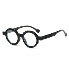 (6 PACK) Wholesale Sunglasses New Arrival Round Unique Round Vintage Fashion Unisex 2024 - BulkSunglassesWholesale.com - Black Frame Clear Lens