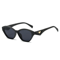 (6 PACK) Wholesale Sunglasses New Arrival Cat Eye Unique Triangle Fashion Small Unique Women 2025 - BulkSunglassesWholesale.com - Black Frame Black Lens