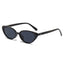 (6 PACK) Wholesale Sunglasses New Arrival Small Cat Eye Women Street Fashion Trendy Women 2025 - BulkSunglassesWholesale.com - Black Frame Black Lens