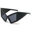 (6 PACK) Wholesale Sunglasses Unique Oversized Cat Eye Unique Hip Hop 2024 - BulkSunglassesWholesale.com - Shiny Black Frame Black Lens