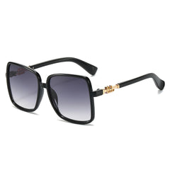 (6 PACK) Wholesale Sunglasses New Arrival Oversized Fashion Unique Square 2024 - BulkSunglassesWholesale.com - Black Frame Gradient Black Lens