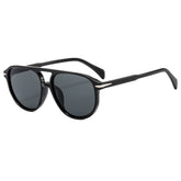 (6 PACK) Wholesale Sunglasses New Arrival Unique Unisex Aviator Trendy 2025 - BulkSunglassesWholesale.com - Shiny Black Frame Black Black Lens