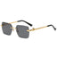(6 PACK) Wholesale Sunglasses Fashion Square New Arrival Unique Street Trendy 2024 - BulkSunglassesWholesale.com - Gold Frame Black Grey