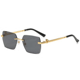 (6 PACK) Wholesale Sunglasses Fashion Square New Arrival Unique Street Trendy 2024 - BulkSunglassesWholesale.com - Gold Frame Black Grey