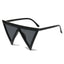 (6 PACK) Wholesale Sunglasses Unique Triangle Fashion Hip Hop 2025 - BulkSunglassesWholesale.com - Black Frame Black Lens