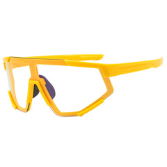 (12 PACK) Wholesale Sports Sunglasses Unisex Cycling 2024 - BulkSunglassesWholesale.com - Yellow Frame Photochromic Grey