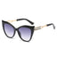 (6 PACK) Wholesale Sunglasses New Arrival Cat Eye Fashion Unique Oversized Women 2025 - BulkSunglassesWholesale.com - Black Frame Gradient Black Lens