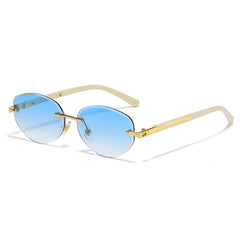 (6 PACK) Wholesale Sunglasses Fashion New Arrival Women Colorful Trendy 2025 - BulkSunglassesWholesale.com - Gold Frame Gradient Blue