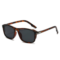 (6 PACK) Wholesale Sunglasses New Arrival Square Fashion Men Hollow 2025 - BulkSunglassesWholesale.com - Leopard Print Frame Black Black Lens