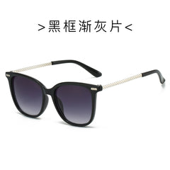 (6 PACK) Wholesale Sunglasses New Arrival Square Round Unisex 2025 - BulkSunglassesWholesale.com - Black Frame Gradient Black Lens