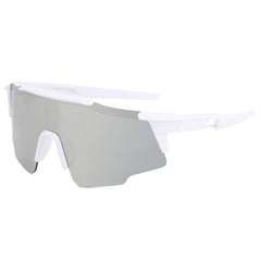 (12 PACK) Wholesale Sports Sunglasses Outdoor Sport Unique New Arrival Kids Cycling 2024 - BulkSunglassesWholesale.com - White Frame Mirrored