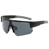 (12 PACK) Wholesale Sports Sunglasses New Arrival Cycling Outdoor Sport One Piece Oversized 2024 - BulkSunglassesWholesale.com - Black Frame Black Lens