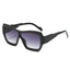 (6 PACK) Wholesale Sunglasses New Arrival One Piece Square One Piece Oversized Fashion 2025 - BulkSunglassesWholesale.com - Black Frame Gradient Black Lens