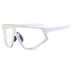 (12 PACK) Wholesale Sports Sunglasses Unisex Cycling 2024 - BulkSunglassesWholesale.com - White Frame Photochromic Grey