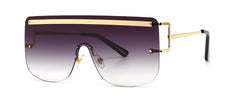 (6 PACK) Wholesale Sunglasses One Piece Flat Top Vintage Women 2024 - BulkSunglassesWholesale.com - Black Gradient Black