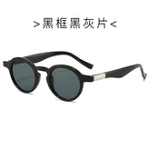 (6 PACK) Wholesale Sunglasses New Arrival Small Vintage Fashion 2024 - BulkSunglassesWholesale.com - Black Frame Black Black Lens