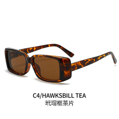 (6 PACK) Wholesale Sunglasses New Arrival Square Women Fashion Unique Square 2024 - BulkSunglassesWholesale.com - Leopard Print Frame Tea Lens