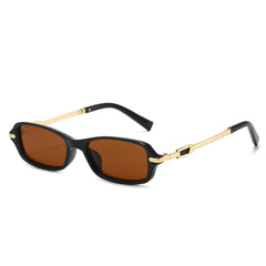 (6 PACK) Wholesale Sunglasses Unique Small Street Vintage 2025 - BulkSunglassesWholesale.com - Shiny Black Frame Tea Lens