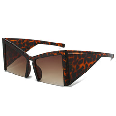 (6 PACK) Wholesale Sunglasses New Arrival Unique Oversized Cat Eye Oversized Fashion Women 2024 - BulkSunglassesWholesale.com - Leopard Print Frame Gradient Tea Lens