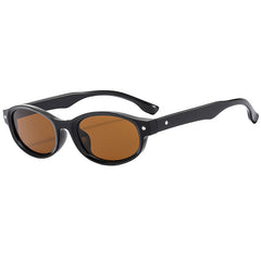 (6 PACK) Wholesale Sunglasses New Arrival Small Unique Fashion Candy Unisex 2023 - BulkSunglassesWholesale.com - Shiny Black Frame Tea Lens