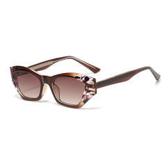 (6 PACK) Wholesale Sunglasses Polygon Cat Eye Wire Core TR New Arrival Hip Hop Street Trendy 2023 - BulkSunglassesWholesale.com - Tea Frame Gradient Tea