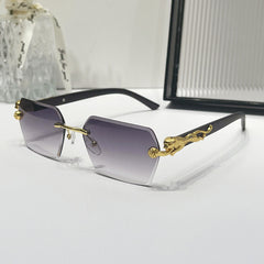 (6 PACK) Wholesale Sunglasses New Arrival Vintage Wood Grain Square 2024 - BulkSunglassesWholesale.com - Gold Frame Gradient Black Lens