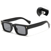(6 PACK) Wholesale Sunglasses Men Vintage Small Women 2023 - BulkSunglassesWholesale.com - Shiny Black Frame Black Grey