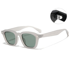 (6 PACK) Wholesale Sunglasses New Arrival Men Women Vintage Rivet Square 2023 - BulkSunglassesWholesale.com - Matt Grey Frame