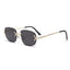 (6 PACK) Wholesale Sunglasses Vintage Small Oval Women Rimless Fashion New Arrival 2023 - BulkSunglassesWholesale.com - Gold Frame Black Black Lens