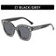 (6 PACK) Wholesale Sunglasses Fashion New Arrival Oversized Square Unique Rhinestone 2023 - BulkSunglassesWholesale.com - Black Frame Black Lens