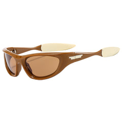 (12 PACK) Wholesale Sports Sunglasses New Arrival Men Outdoor Cycling Sport Fashion 2023 - BulkSunglassesWholesale.com - Yellow Frame Tea Lens