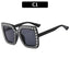 (6 PACK) Wholesale Sunglasses New Arrival Square Rhinestone Fashion Vintage Trendy 2023 - BulkSunglassesWholesale.com - Shiny Black Frame Black Lens