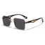 (6 PACK) Wholesale Sunglasses Rimless Fashion Cut Edge Square Women Hollow 2023 - BulkSunglassesWholesale.com - Gold Frame Black Black Lens Frame