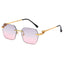 (6 PACK) Wholesale Sunglasses 2023 - BulkSunglassesWholesale.com - Gold Frame Grey Pink