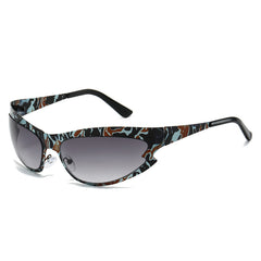 (6 PACK) Wholesale Sunglasses New Arrival Cat Eye Unique Fashion Cycling Sport 2023 - BulkSunglassesWholesale.com - Black Frame Gradient Black Lens