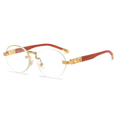 (6 PACK) Wholesale Sunglasses Round Cut Edge Metal New Arrival Rhinestone Street Trendy 2023 - BulkSunglassesWholesale.com - Gold Frame White