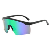(12 PACK) Wholesale Sports Sunglasses New Arrival Sport Outdoor Unique Kids Cycling 2023 - BulkSunglassesWholesale.com - Black Frame Green Mirrored