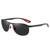 (6 PACK) Wholesale Sports Sunglasses New Arrival Semirimless Polarized Women Fashion TR Night Vision 2023 - BulkSunglassesWholesale.com - Black Frame Black Black Lens