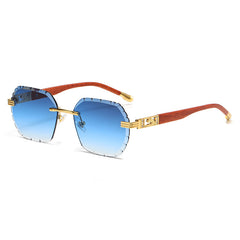 (6 PACK) Wholesale Sunglasses New Arrival Unique Rhinestone Fashion Cut Edge Colorful Street Trendy 2024 - BulkSunglassesWholesale.com - Gradient Blue