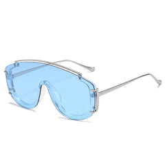 (6) PACK Wholesale Sunglasses 2023 - BulkSunglassesWholesale.com - Blue Frame Blue Lens