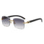 (6 PACK) Wholesale Sunglasses Rimless Cut Edge Square Rhinestone Unique Fashion Wood Grain Street Trendy 2023 - BulkSunglassesWholesale.com - Gradient Grey