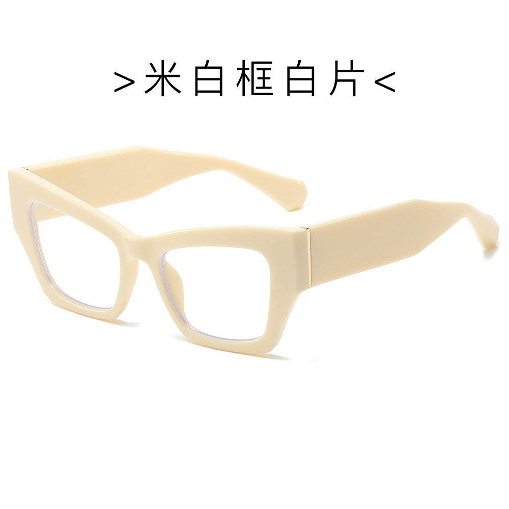 (6 PACK) Wholesale Sunglasses New Arrival Square Men Trendy 2024 - BulkSunglassesWholesale.com - Beige White Frame Clear Lens